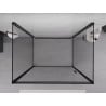 Mexen Exo-3S dreiseitige Duschkabine, 80 x 75 cm, transparent, schwarz - 817-080-075-70-00-3S