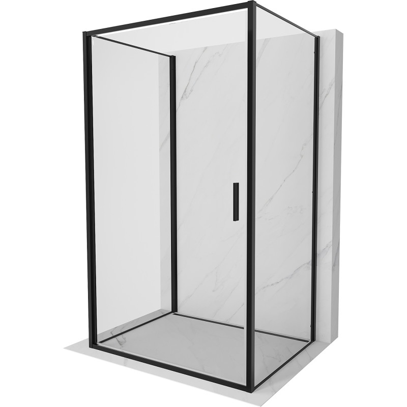 Mexen Exo-3S 3-seitige Duschkabine mit Anschlagtür 85 x 100 cm, transparent, schwarz - 817-085-100-70-00-3S
