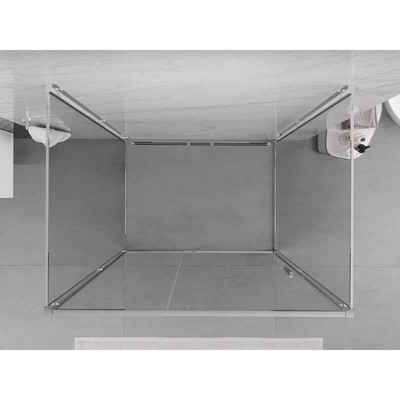Mexen Exo-3S 3-seitige Duschkabine schwenkbar 115 x 120 cm, transparent, Chrom - 819-115-120-01-00-3S