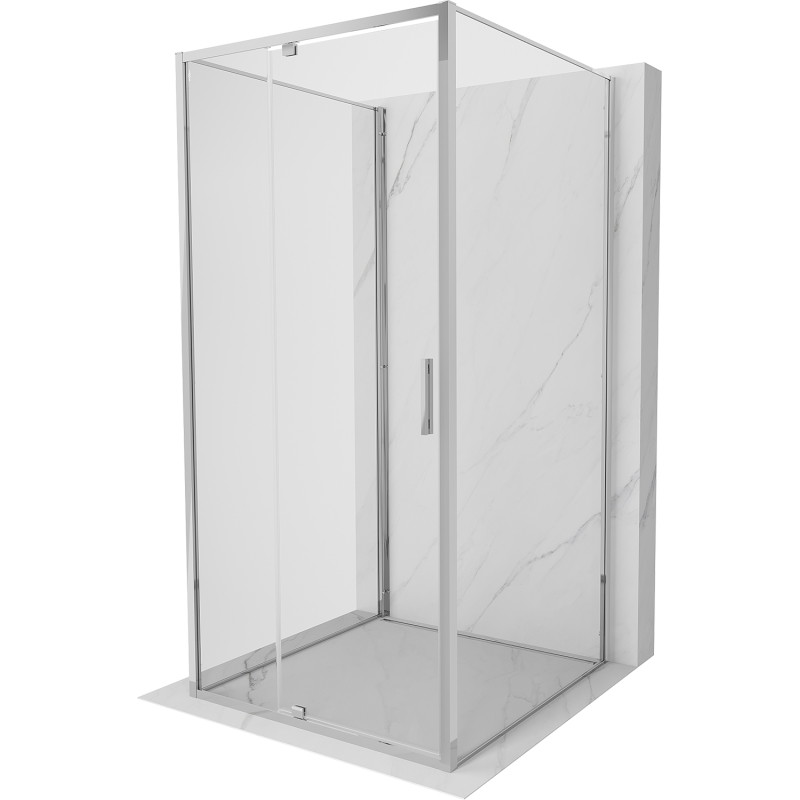 Mexen Exo-3S 3-seitige Duschkabine, schwenkbar, 120 x 120 cm, transparent, Chrom - 819-120-120-01-00-3S