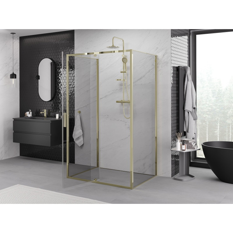 Mexen Exo-3S 3-seitige Duschkabine, 135 x 70 cm, transparent, gold - 819-135-070-50-00-3S