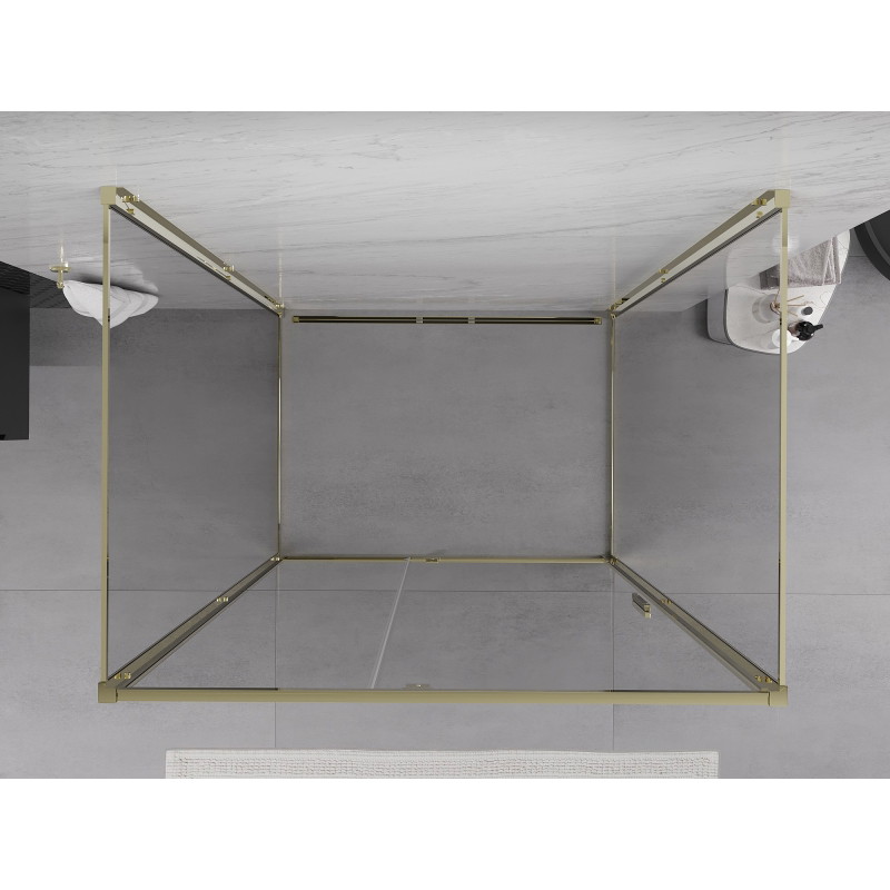 Mexen Exo-3S 3-seitige Duschkabine, 135 x 70 cm, transparent, gold - 819-135-070-50-00-3S
