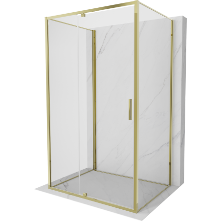 Mexen Exo-3S dreiwandige Duschkabine, 140 x 70 cm, Transparent, Gold - 819-140-070-50-00-3S