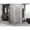 Mexen Exo-3S 3-seitige Duschkabine schwenkbar 90 x 90 cm, transparent, gold - 819-090-090-50-00-3S