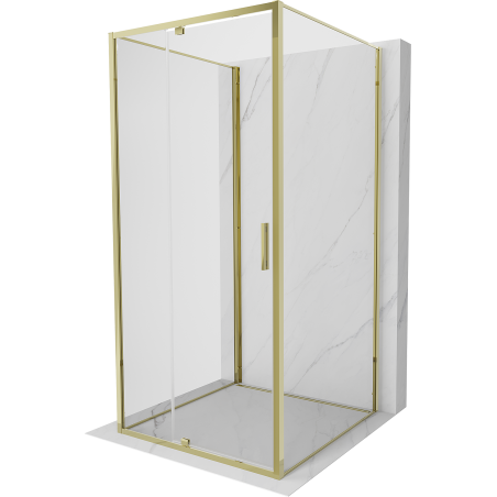 Mexen Exo-R 3S duschkabine 3-seitig schwenkbar 90 x 90 cm, transparent, gold - 819-090-090-50-00-3S