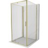 Mexen Exo-3S 3-seitige Duschkabine schwenkbar 90 x 90 cm, transparent, gold - 819-090-090-50-00-3S