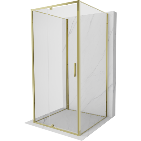 Mexen Exo-3S Duschkabine 3-seitig, schwenkbar, 100 x 100 cm, transparent, gold - 819-100-100-50-00-3S