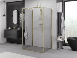 Mexen Exo-3S Duschkabine 3-seitig schwenkbar 100 x 120 cm, transparent, gold - 819-100-120-50-00-3S