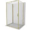 Mexen Exo-3S Duschkabine 3-seitig schwenkbar 105 x 120 cm, transparent, gold - 819-105-120-50-00-3S