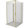 Mexen Exo-R 3S Duschkabine 3-seitig schwenkbar 120 x 120 cm, transparent, gold - 819-120-120-50-00-3S