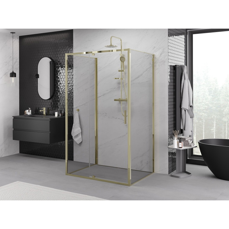 Mexen Exo-3S Dreiteilige Duschkabine 160 x 120 cm, transparent, gold - 819-160-120-50-00-3S