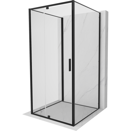 Mexen Exo-3S 3-seitige Duschkabine, schwenkbar 90 x 90 cm, transparent, schwarz - 819-090-090-70-00-3S