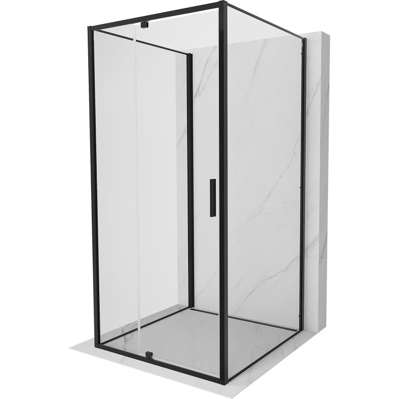 Mexen Exo-3S Duschkabine 3-seitig schwenkbar 95 x 95 cm, transparent, schwarz - 819-095-095-70-00-3S