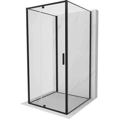 Mexen Exo-3S Duschkabine 3-seitig schwenkbar 95 x 95 cm, transparent, schwarz - 819-095-095-70-00-3S