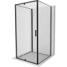 Mexen Exo-3S Duschkabine 3-seitig schwenkbar 95 x 95 cm, transparent, schwarz - 819-095-095-70-00-3S
