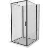 Mexen Exo-3S 3-seitige Duschkabine, schwenkbar, 100 x 100 cm, transparent, schwarz - 819-100-100-70-00-3S