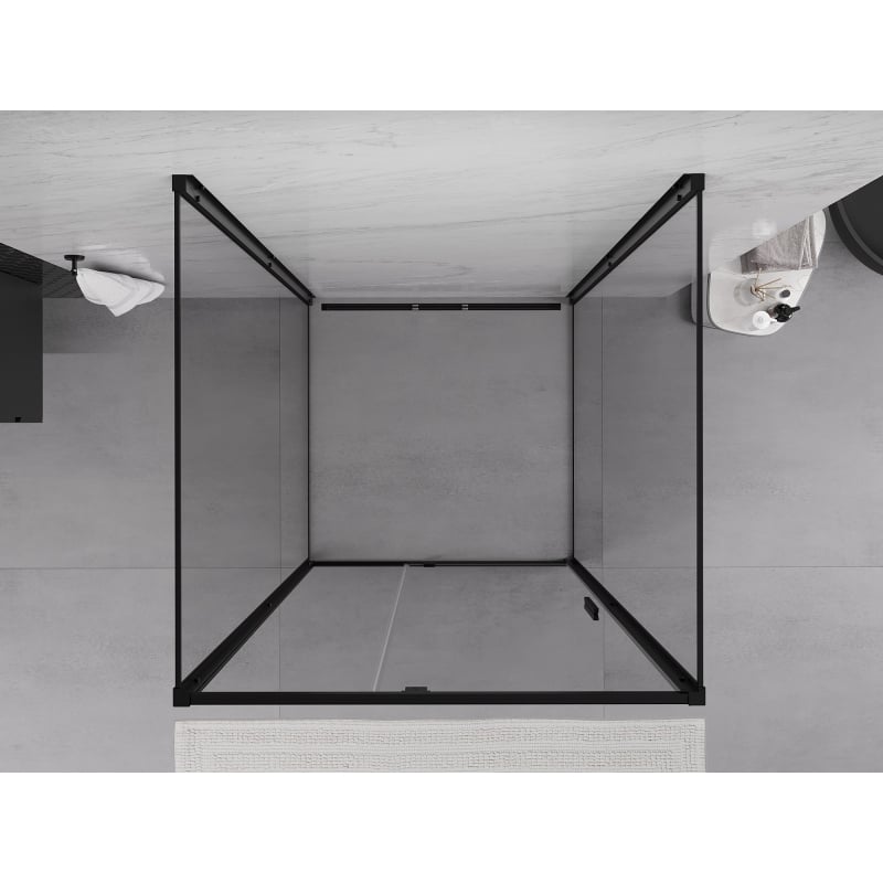 Mexen Exo-3S Dreiteilige Duschkabine 120 x 120 cm, Transparent, Schwarz - 819-120-120-70-00-3S