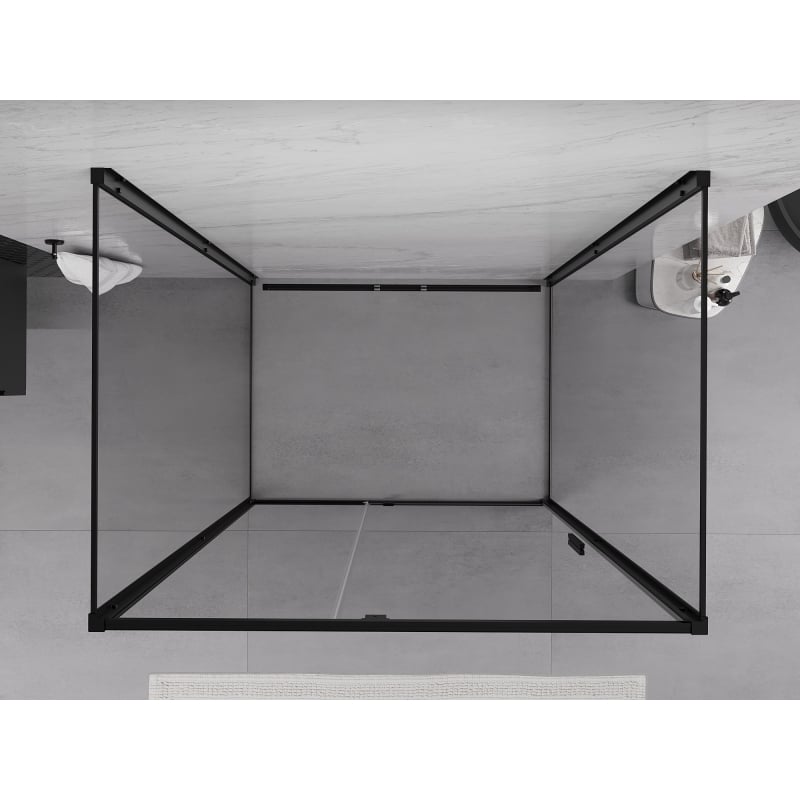 Mexen Exo-3S 3-seitige Duschkabine, klappbar, 105 x 70 cm, transparent, schwarz - 819-105-070-70-00-3S