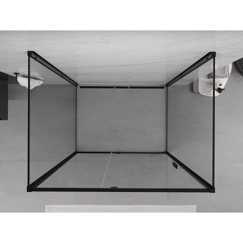 Mexen Exo-3S 3-seitige Duschkabine 145 x 70 cm, transparent, schwarz - 819-145-070-70-00-3S