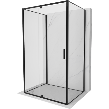 Mexen Exo-3S Duschkabine 3-seitig schwenkbar 160 x 90 cm, transparent, schwarz - 819-160-090-70-00-3S