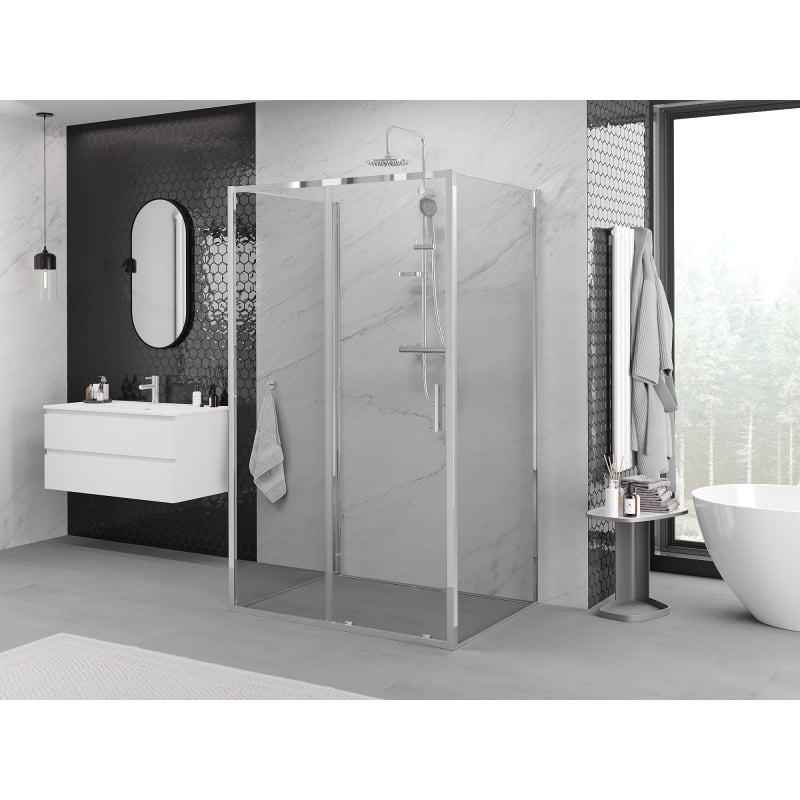 Mexen Exo-3S Duschkabine 3-seitig, Schiebetür 160 x 70 cm, transparent, Chrom - 8151-160-070-01-00-3S