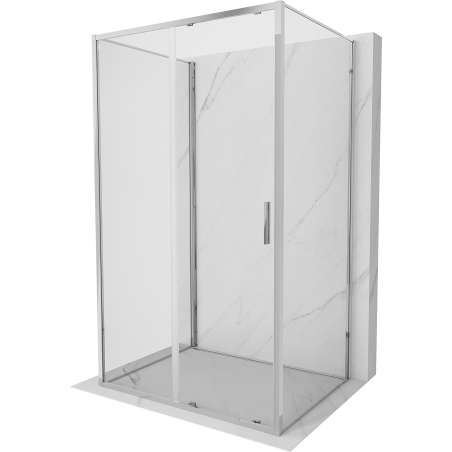 Mexen Exo-3S 3-seitige Duschkabine, Schiebetür 130 x 80 cm, transparent, Chrom - 8151-130-080-01-00-3S