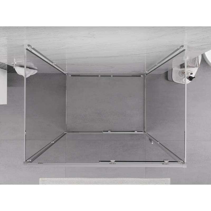 Mexen Exo-3S 3-seitige Duschkabine, verschiebbar, 145 x 80 cm, transparent, Chrom - 8151-145-080-01-00-3S