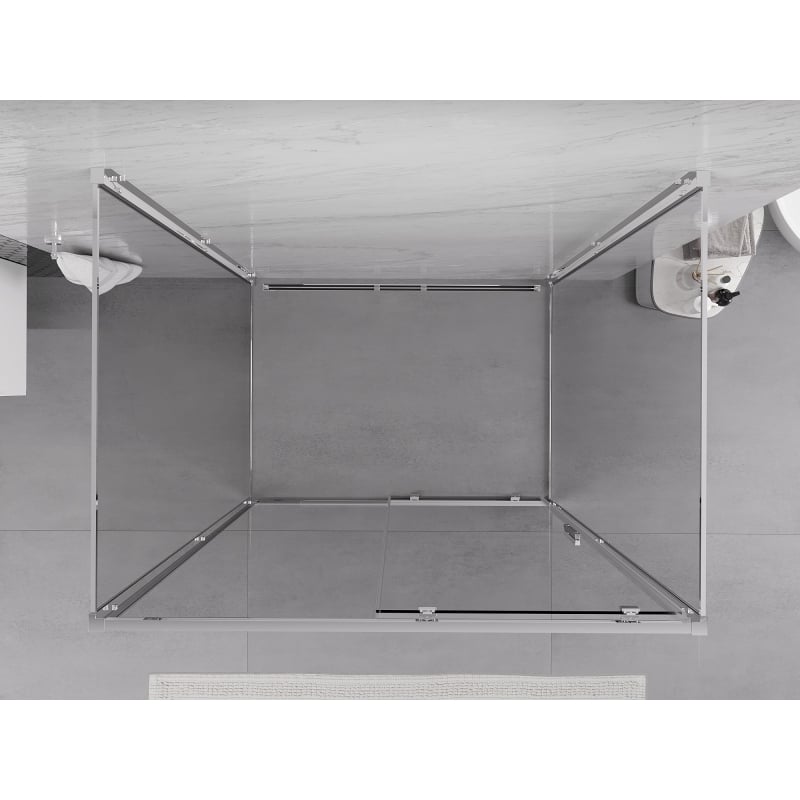 Mexen Exo-3S 3-seitige Duschkabine, 135 x 85 cm, transparent, Chrom - 8151-135-085-01-00-3S