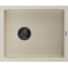 Mexen Pedro Granitspüle 1-becken 560 x 460 mm, beige, schwarzer Siphon - 6508561000-69-B