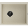 Mexen Pedro Granitspüle 1-beckig 560 x 460 mm, beige, schwarzer Siphon - 6508561000-69-B
