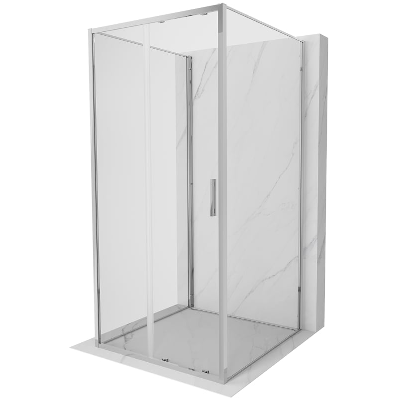 Mexen Exo-3S 3-seitige Duschkabine, Schiebetür 100 x 100 cm, transparent, Chrom - 8151-100-100-01-00-3S