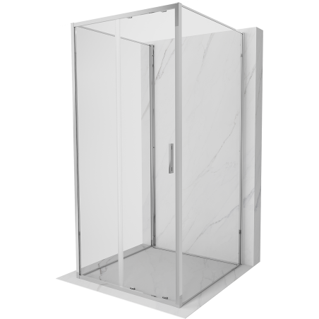 Mexen Exo-3S 3-seitige Duschkabine, Schiebetür 100 x 100 cm, transparent, Chrom - 8151-100-100-01-00-3S