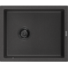 Mexen Pedro 1-Kammer-Granitspüle 560 x 460 mm, schwarz gesprenkelt, schwarzer Siphon - 6508561000-76-B