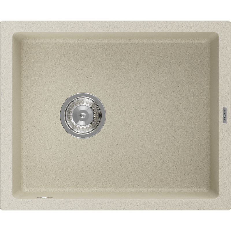 Mexen Pedro Granitspüle 1-beckig 560 x 460 mm, beige, Siphon chrom - 6508561000-69