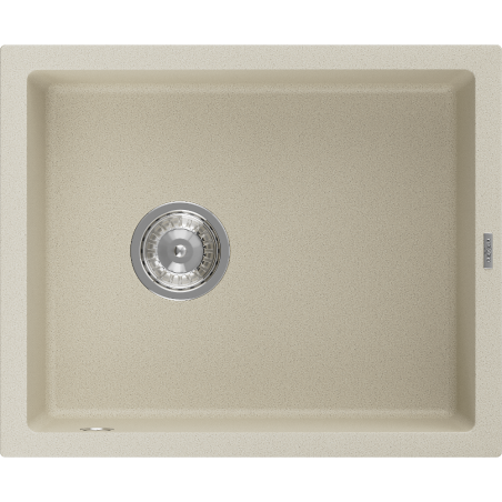 Mexen Pedro Granitspüle 1-beckig 560 x 460 mm, beige, Siphon chrom - 6508561000-69