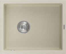 Mexen Pedro Granitspüle 1-beckig 560 x 460 mm, beige, Siphon chrom - 6508561000-69