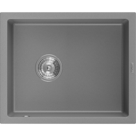 Mexen Pedro Granitspüle 1-Becken 560 x 460 mm, grau, Siphon Chrom - 6508561000-71
