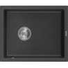 Mexen Pedro Granitspüle 1-Becken 560 x 460 mm, schwarz gesprenkelt, Chrom-Siphon - 6508561000-76