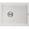 Mexen Pedro Granitspüle 1-becken 560 x 460 mm, weiß, Siphon Chrom - 6508561000-20