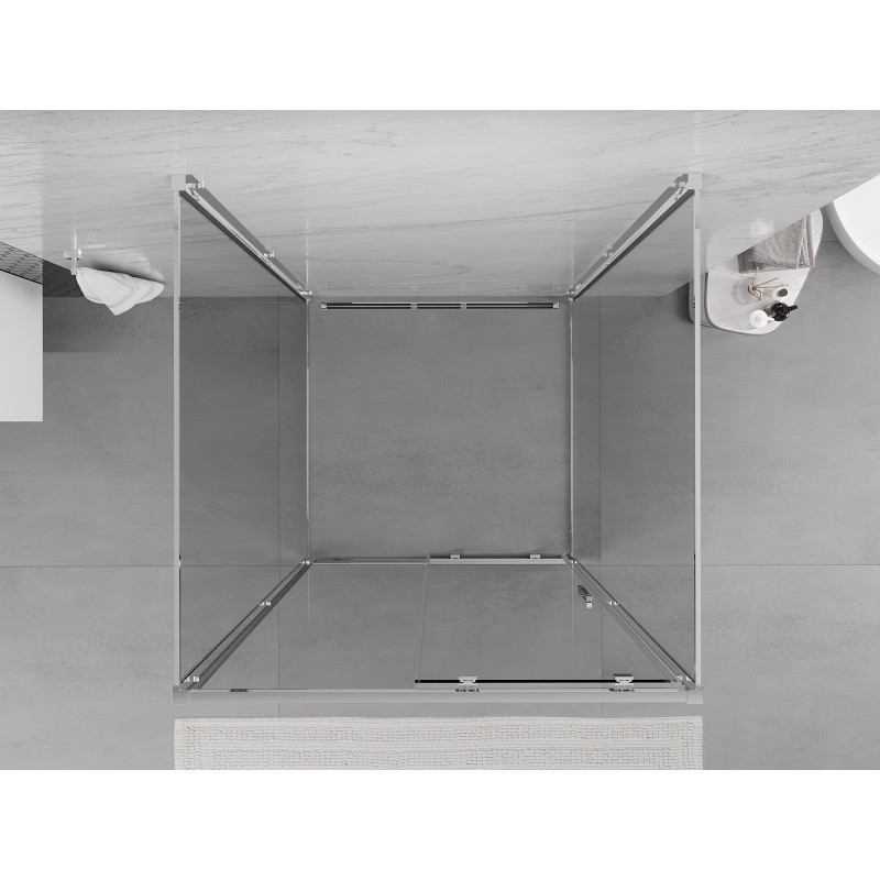 Mexen Exo-3S Duschkabine 3-wandig, schiebbar 110 x 110 cm, transparent, Chrom - 8151-110-110-01-00-3S