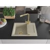 Mexen Enzo Granitspüle 1-beckig mit Abtropffläche und Küchenarmatur Duero, beige - 6506-69-671600-50