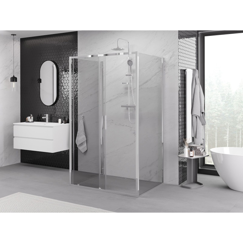 Mexen Exo-3S 3-seitige Schiebetür-Duschkabine 155 x 110 cm, transparent, chrom - 8151-155-110-01-00-3S