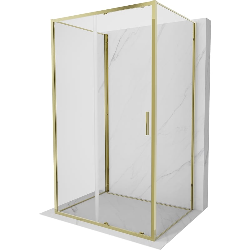 Mexen Exo-3S 3-seitige Duschkabine verschiebbar 100 x 70 cm, transparent, gold - 8151-100-070-50-00-3S