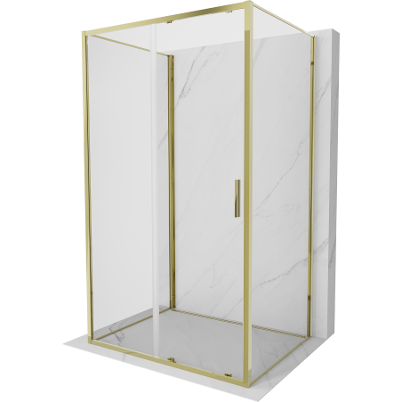 Mexen Exo-3S 3-seitige Duschkabine, Schiebetür, 160 x 80 cm, transparent, gold - 8151-160-080-50-00-3S