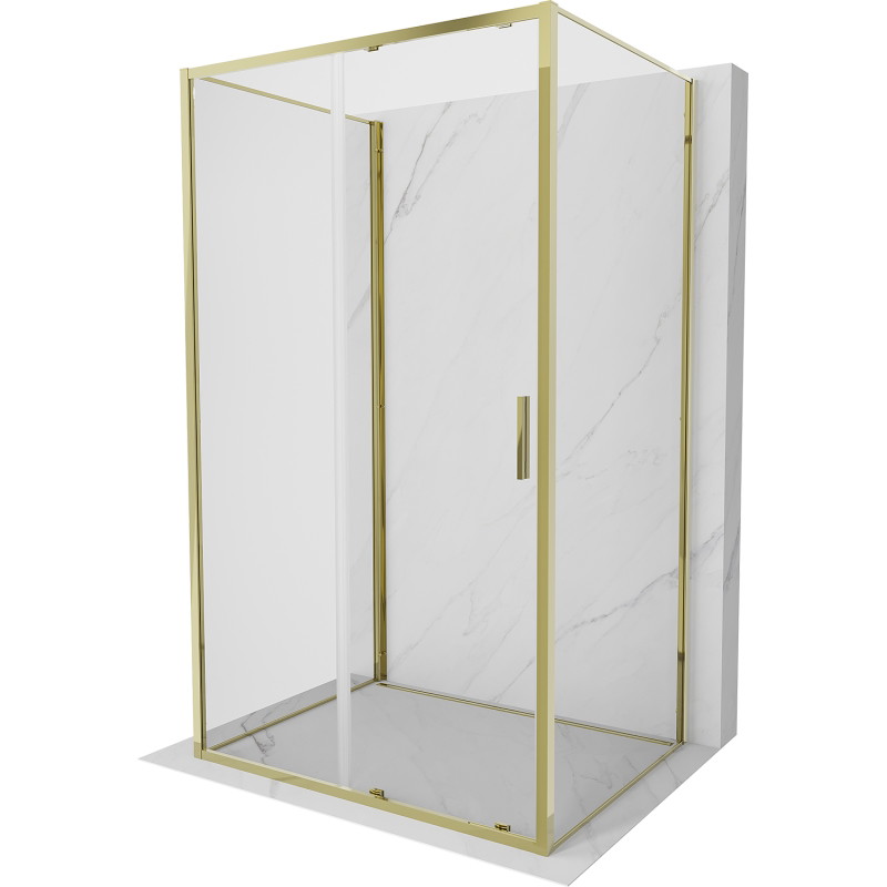 Mexen Exo-3S 3-seitige Schiebeduschkabine 115 x 85 cm, transparent, gold - 8151-115-085-50-00-3S