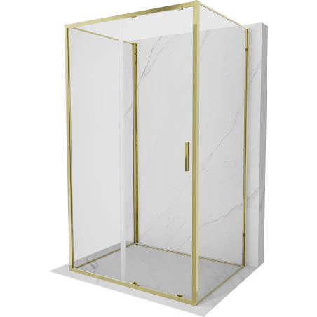 Mexen Exo-3S dreiseitige Duschkabine 180 x 75 cm, transparent, gold - 8151-180-075-50-00-3S