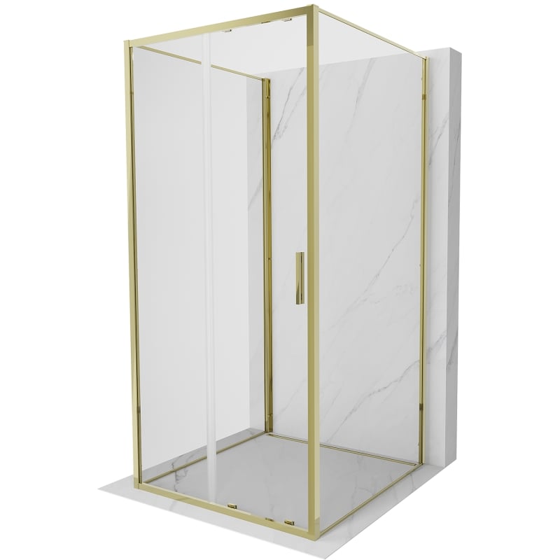 Mexen Exo-3S 3-flügelige Duschkabine zum Schieben 110 x 110 cm, transparent, gold - 8151-110-110-50-00-3S