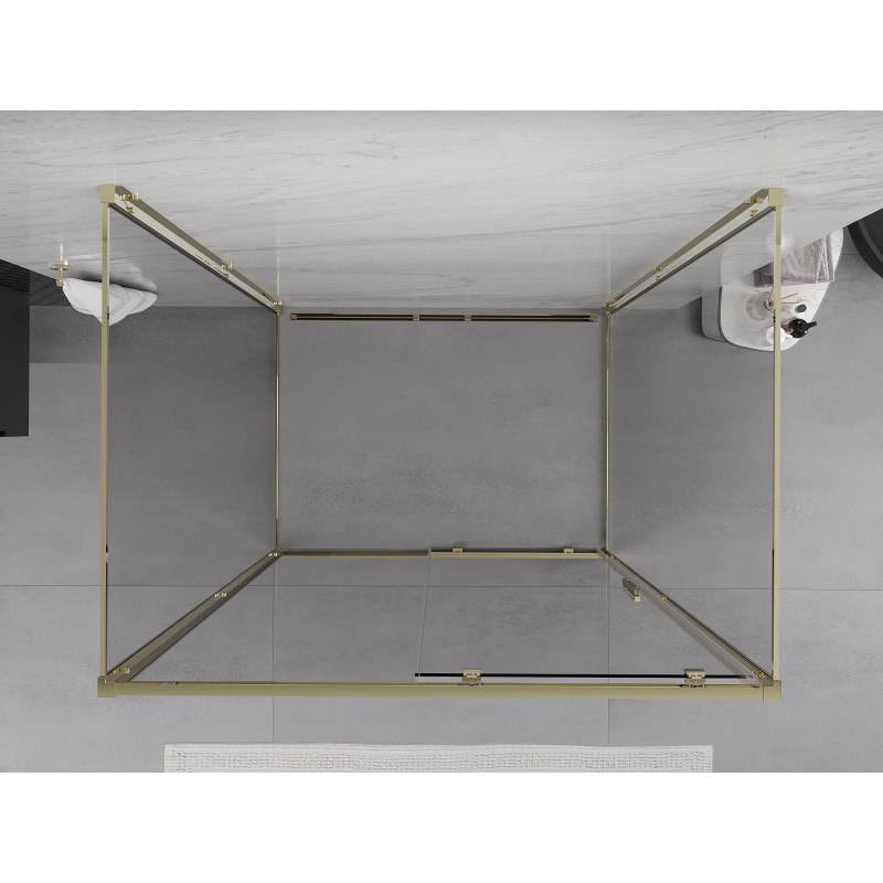 Mexen Exo-3S 3-seitige Schiebeduschkabine 200 x 120 cm, transparent, gold - 8151-200-120-50-00-3S