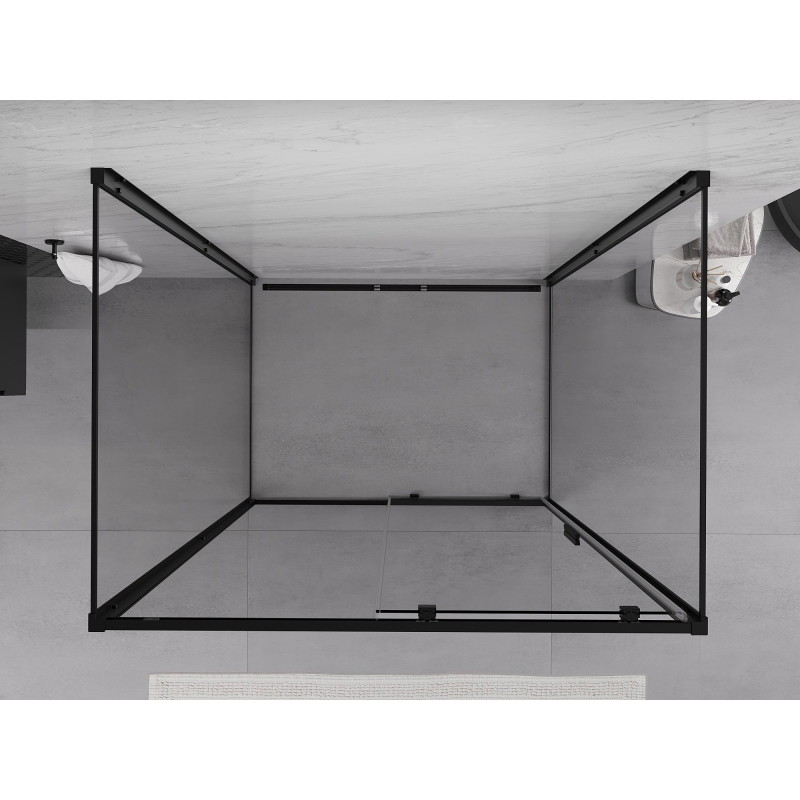 Mexen Exo-3S 3-seitige Duschkabine, 135 x 80 cm, transparent, schwarz - 8151-135-080-70-00-3S