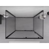 Mexen Exo-3S 3-seitige Duschkabine, schiebbar, 145 x 80 cm, transparent, schwarz - 8151-145-080-70-00-3S